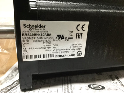 New Schneider BRS39BN460ABA Lexium BRS Stepper Motor 92VAC 5A, 6Nm, 85mm Frame