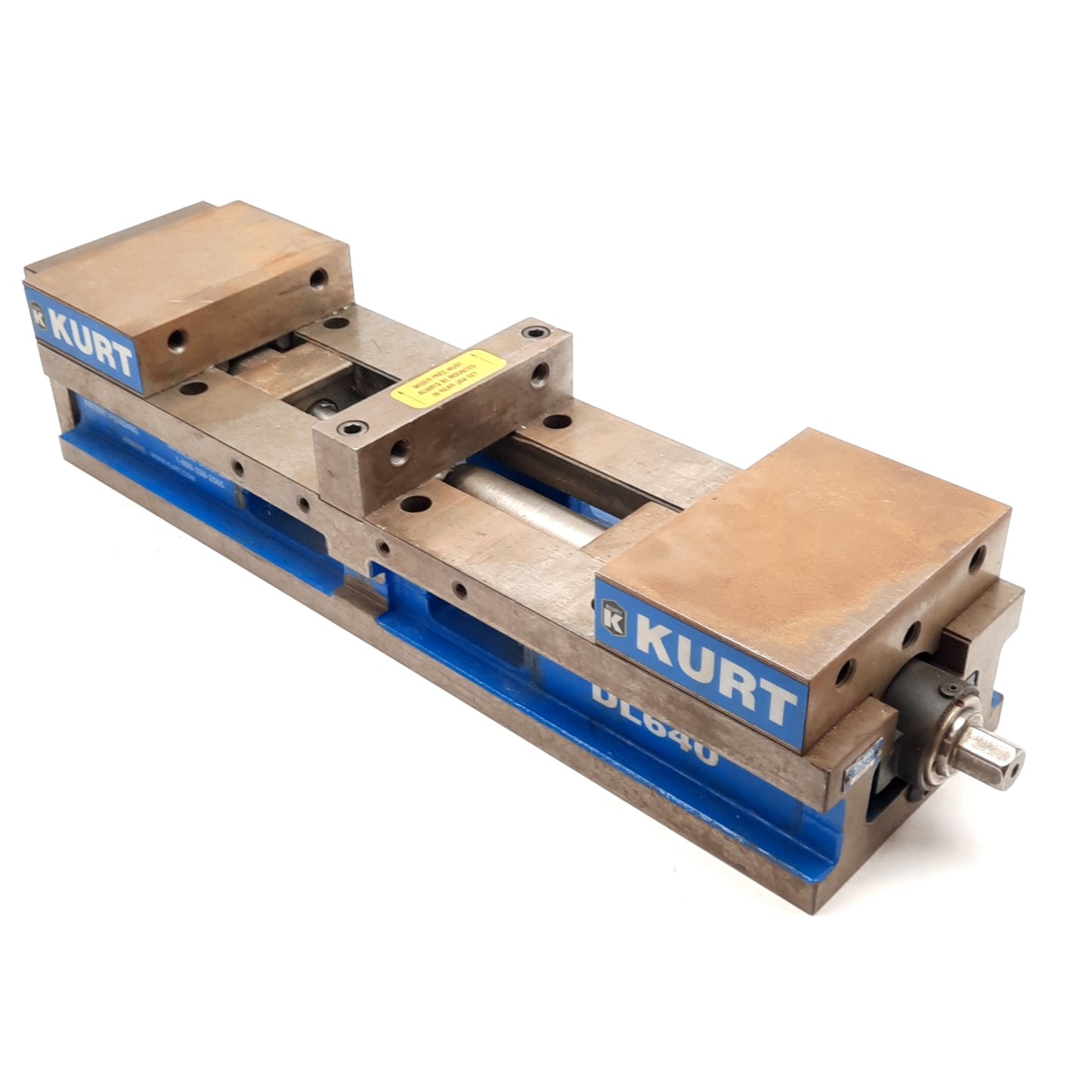 Used Kurt DL640 Double Lock Manual Machinist Vise 6in Wide 23.25in Long 3/4in Drive