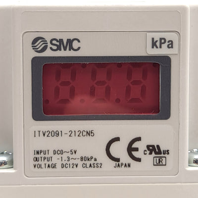 New SMC ITV2091-212CN5 Electronic Vacuum Regulator, Rc 1/4in Ports, 1.3 to -80kPa