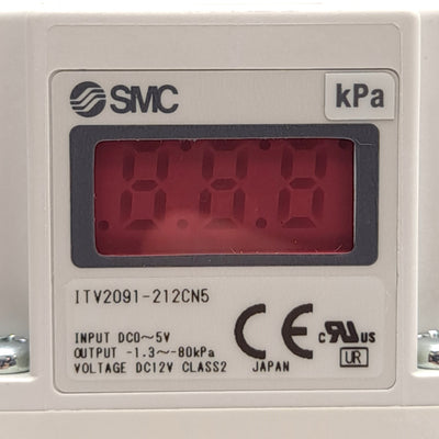 New SMC ITV2091-212CN5 Electronic Vacuum Regulator, Rc 1/4in Ports, 1.3 to -80kPa