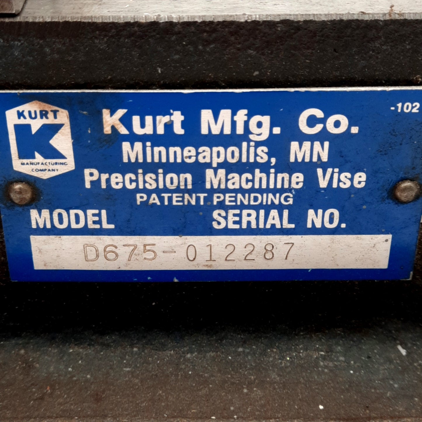 Used Kurt D675-12287 Precision Milling Machine Vise, 6in Jaw Width, 7.5in Opening