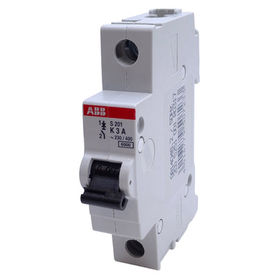 Used ABB S201-K3A Miniature Circuit Breaker 1-Pole, 3A, 277VAC/60VDC, DIN Rail