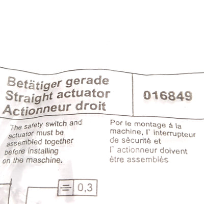 New Lot of 2 Euchner 016849 Safety Switch Actuator 4mm Overtravel 1000mm Door Radius