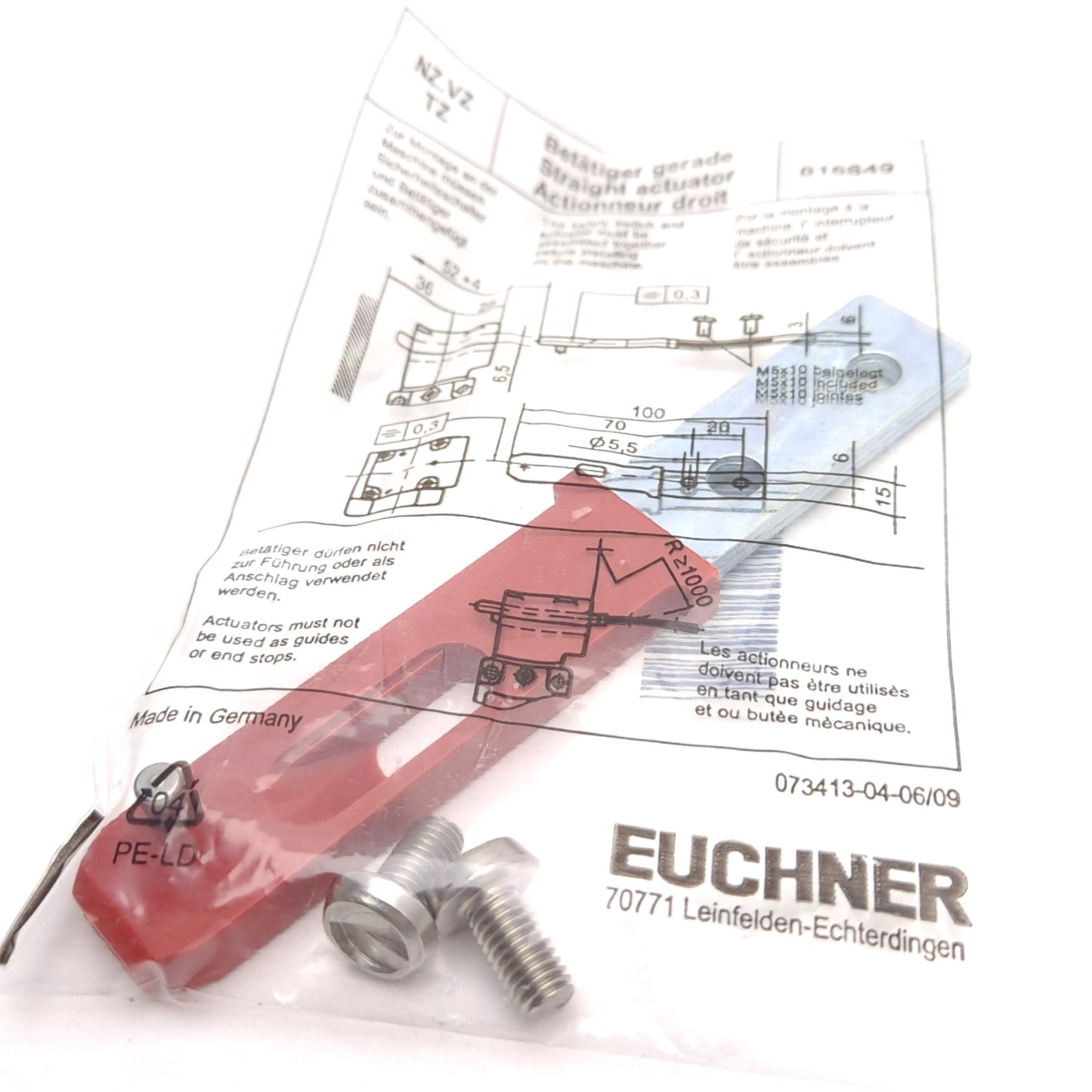 New Lot of 2 Euchner 016849 Safety Switch Actuator 4mm Overtravel 1000mm Door Radius
