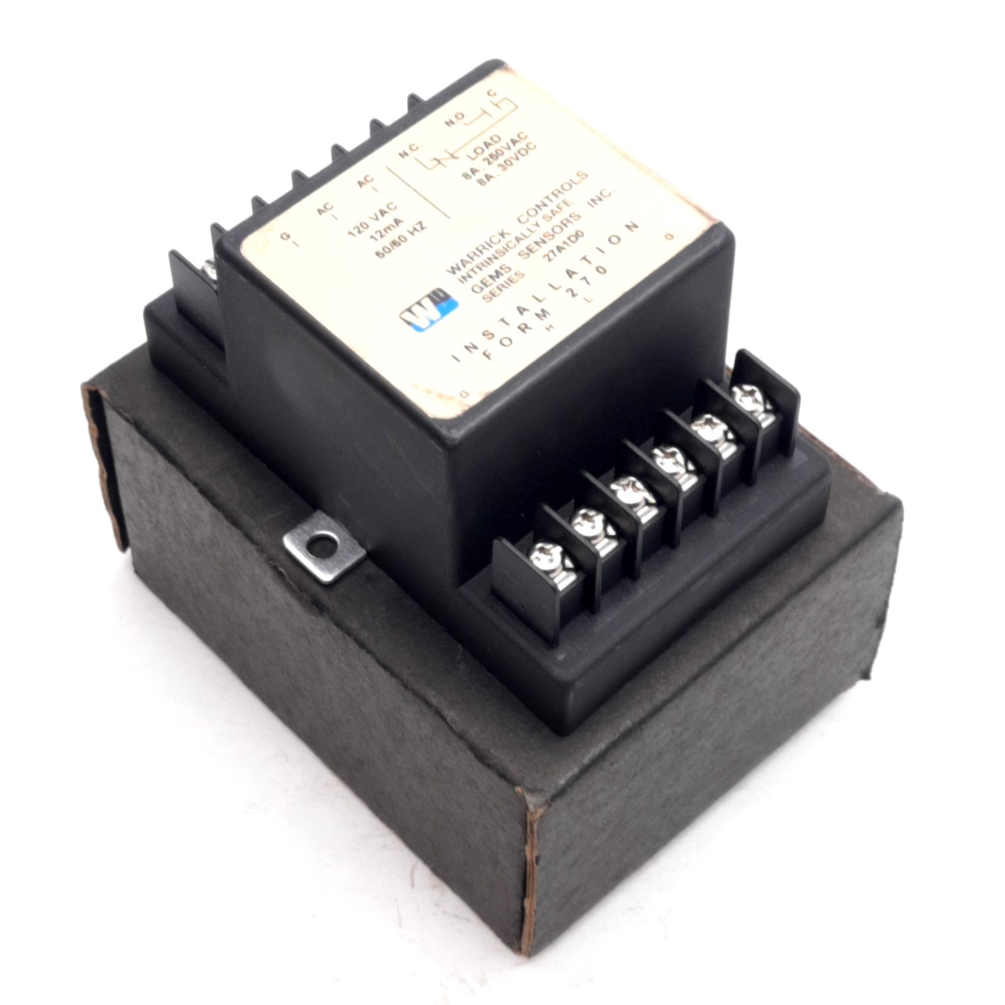New Warrick 27A1D0 Solid State Relay, SPDT 1NO+1NC, 120VAC Supply, 8A Resistive