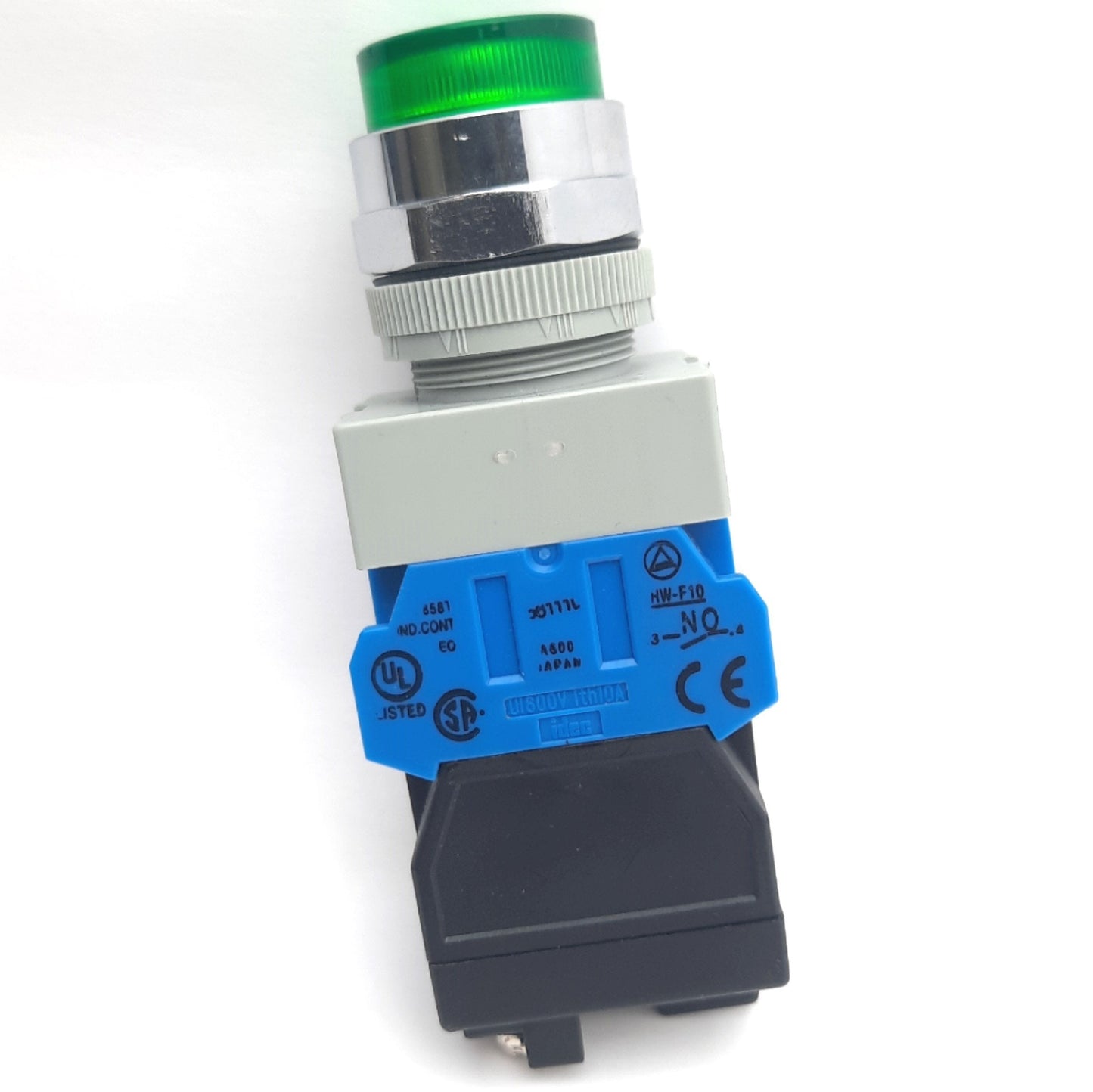 Used Idec ALW212620-G-6V Illuminated Momentary Pushbutton, 2NO, Green LED, Extended