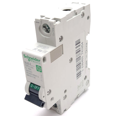 New – Open box Schneider Electric M9U21116 Circuit Breaker, 1-Pole, C-Curve, 250VDC 16A