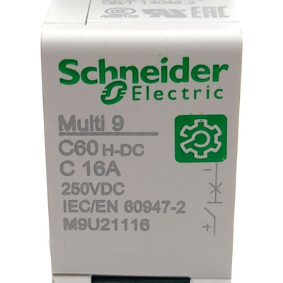 New – Open box Schneider Electric M9U21116 Circuit Breaker, 1-Pole, C-Curve, 250VDC 16A