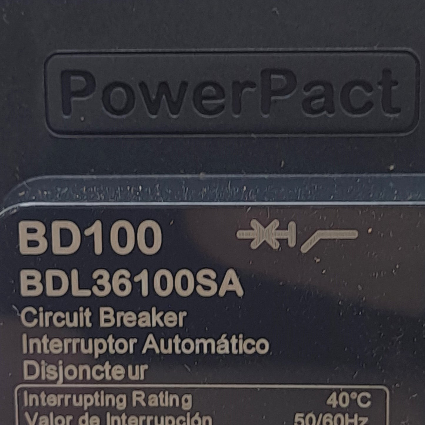New Square D BDL36100SA PowerPacT B-Frame Circuit Breaker, 3-Pole, 525VAC 100A