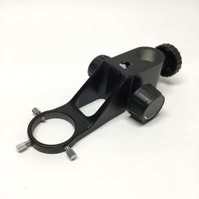 Used Adjustable Microscope Focus Mount Ring 50mm ID Yoke, 40mm Rack Travel, 24mm Bore