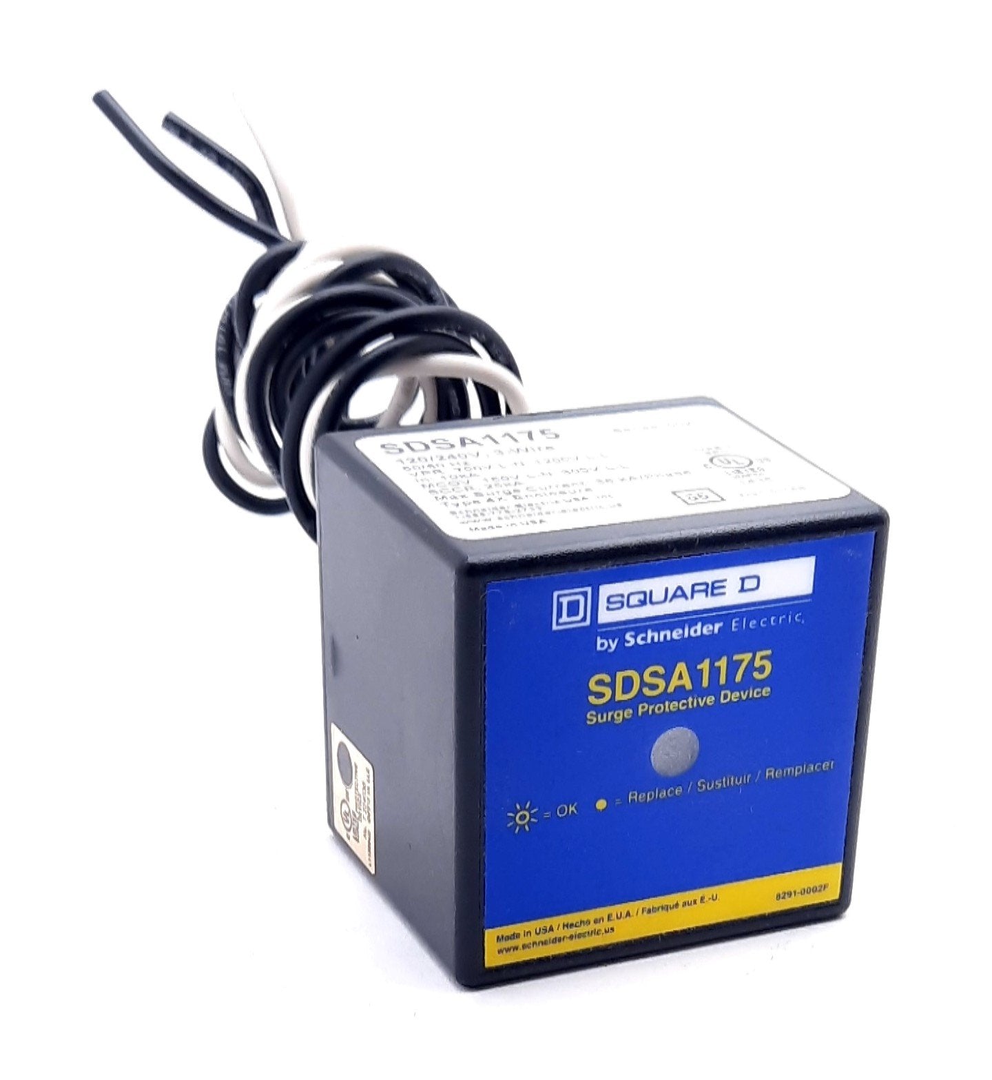 Used Square D SDSA1175 Secondary Surge Arrester Rating 120/240VAC, MCOV 150V