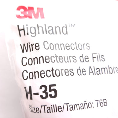 New Lot of 100 3M H-35 Highland Wire Connectors, 18-10 AWG, Red, 600V, Twist-On