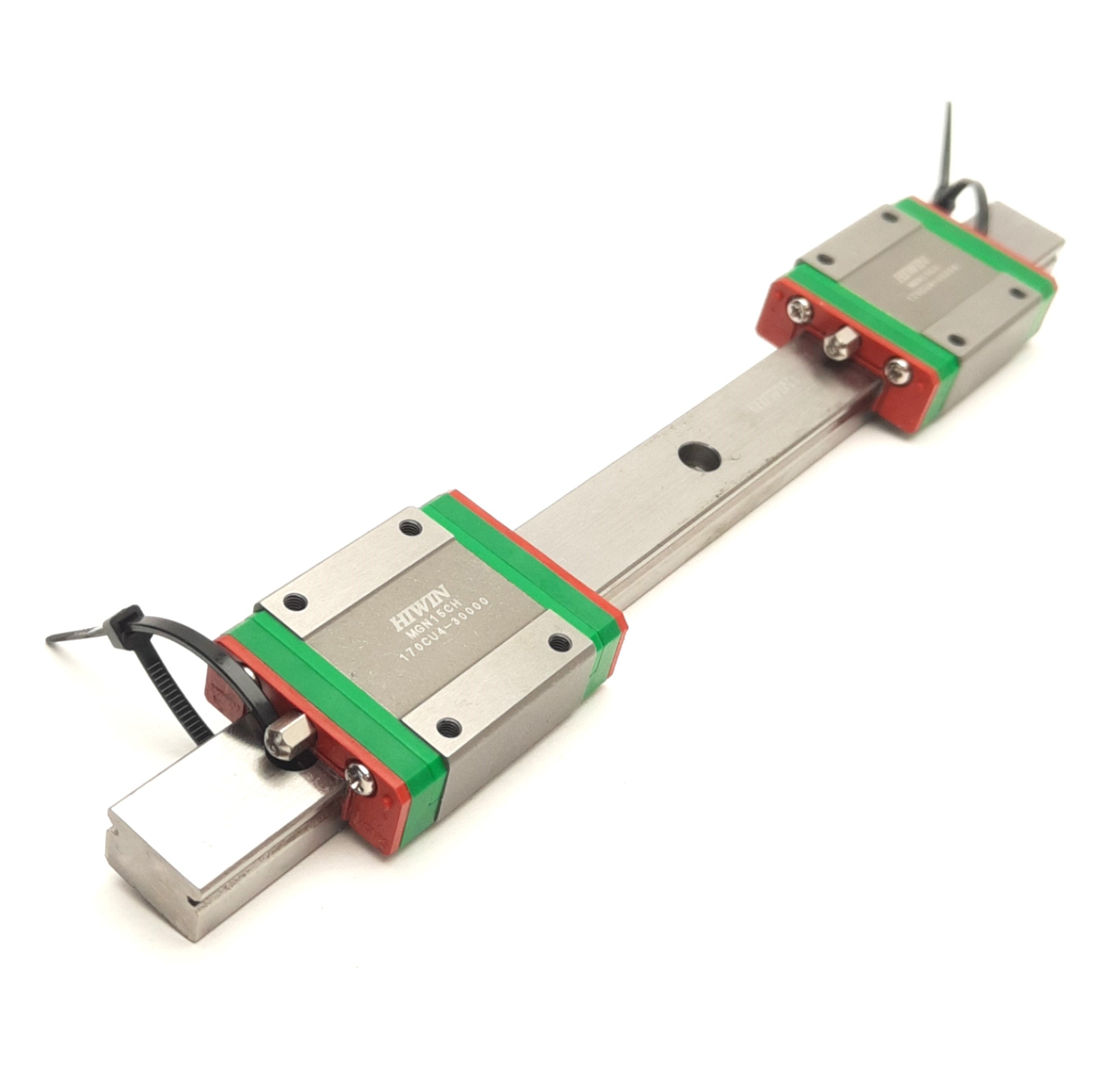 Hiwin MGN15CH Linear Guide Rail W/ Two Carriages, 200mm Rail, 4.61kN L ...