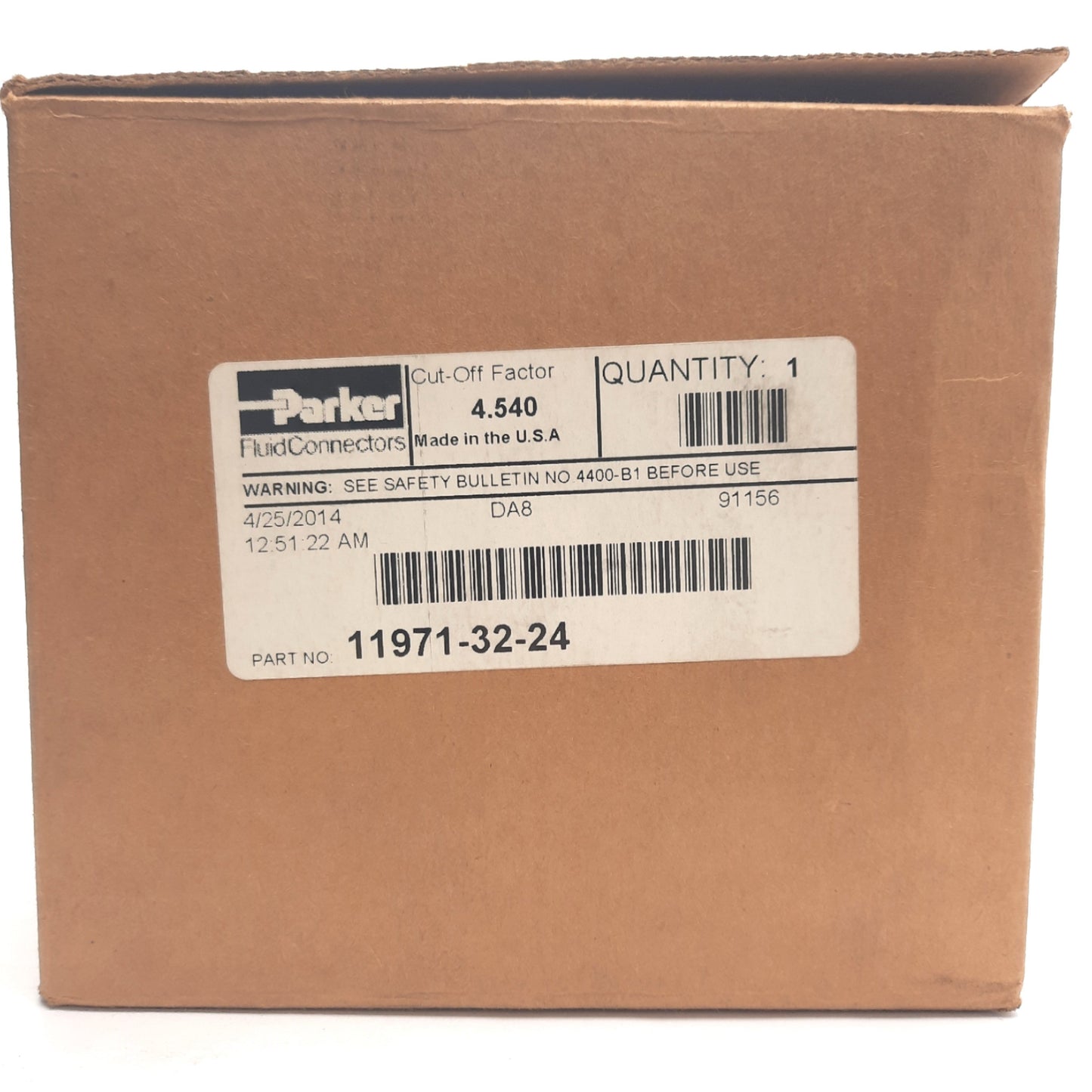 New – Open box Parker 11971-32-24 SAE Code 61 Flange Head Hydraulic Fitting 90° Elbow