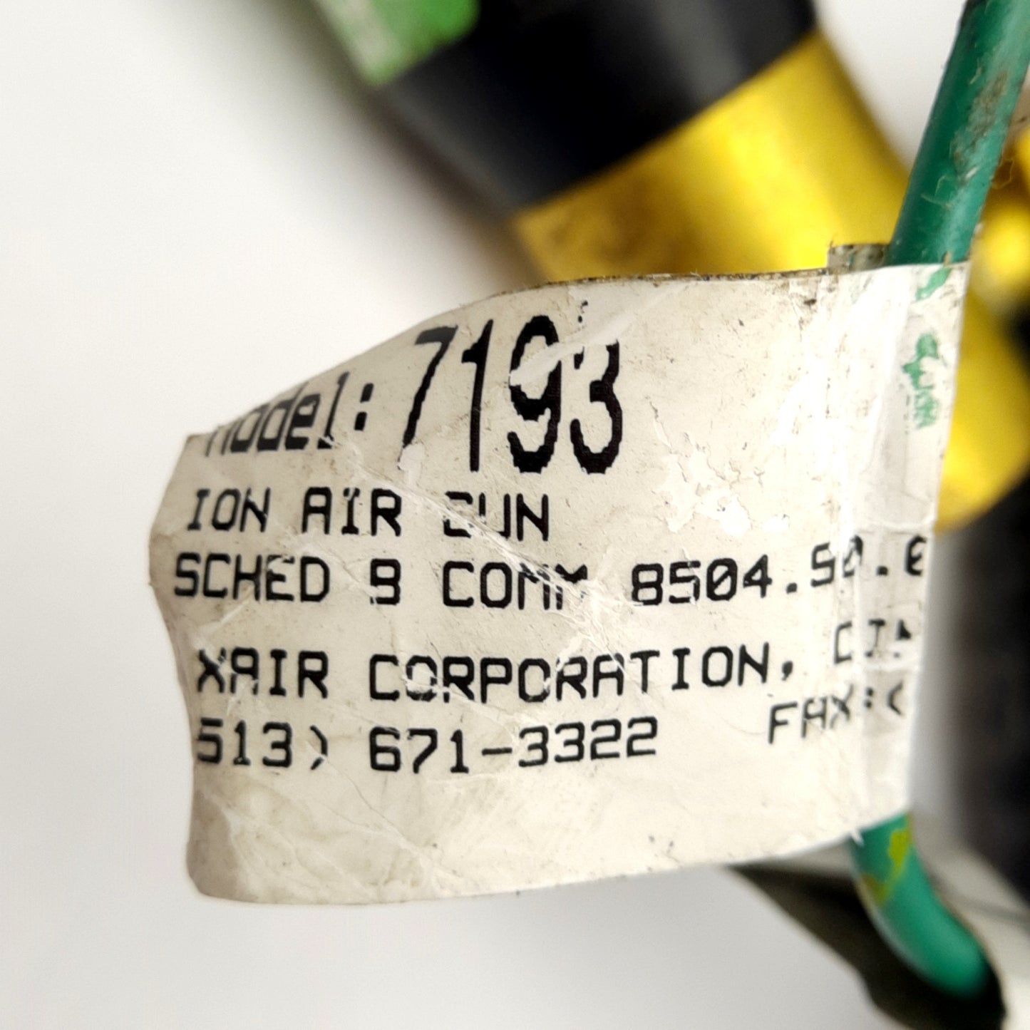 Used Exair 7193 Ion Air Gun & Power Supply 115VAC 100PSIG 24SCFM 10ft Shielded Cable