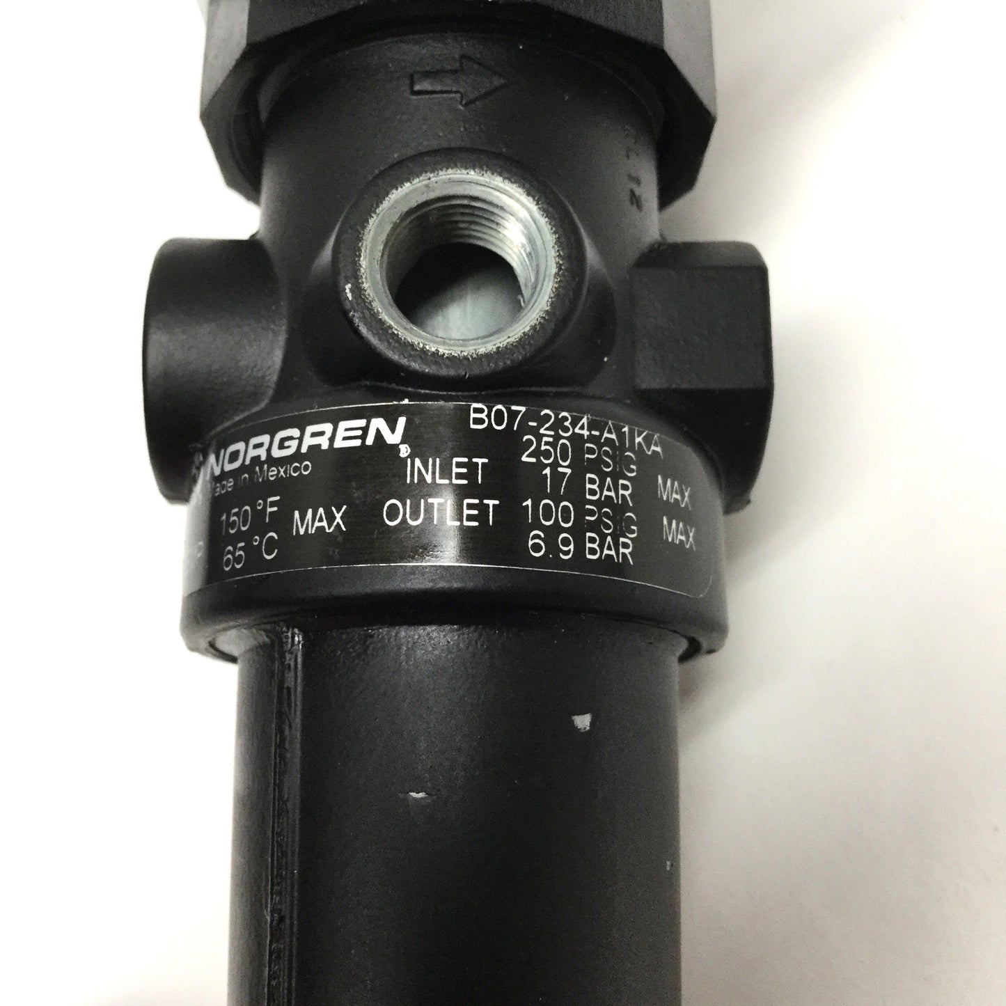 Used Norgren B07-234-A1KA Pneumatic Filter/Regulator, 250psi Max, 0-100psi, 1/4" NPT