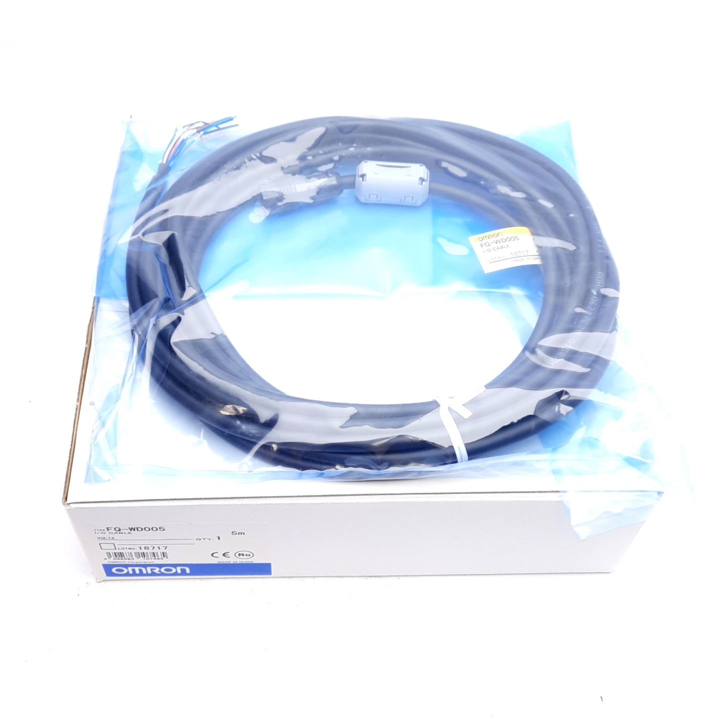 New Omron FQ-WD005 I/O Cable For FQ Vision Sensor, 12-Pin to Flying Leads, 5m Long
