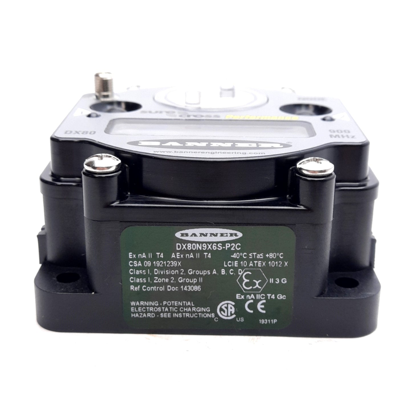 New – Open box Banner DX80N9X6S-P2C Sure Cross Performance P2 Node, 900MHz ISM Band, 10-30VDC