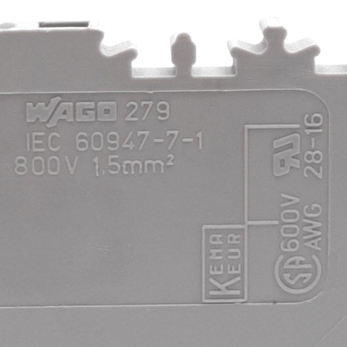 Used Lot of 10 Wago 279-826 Double Potential Terminal Block, 800V 18A, DIN Rail