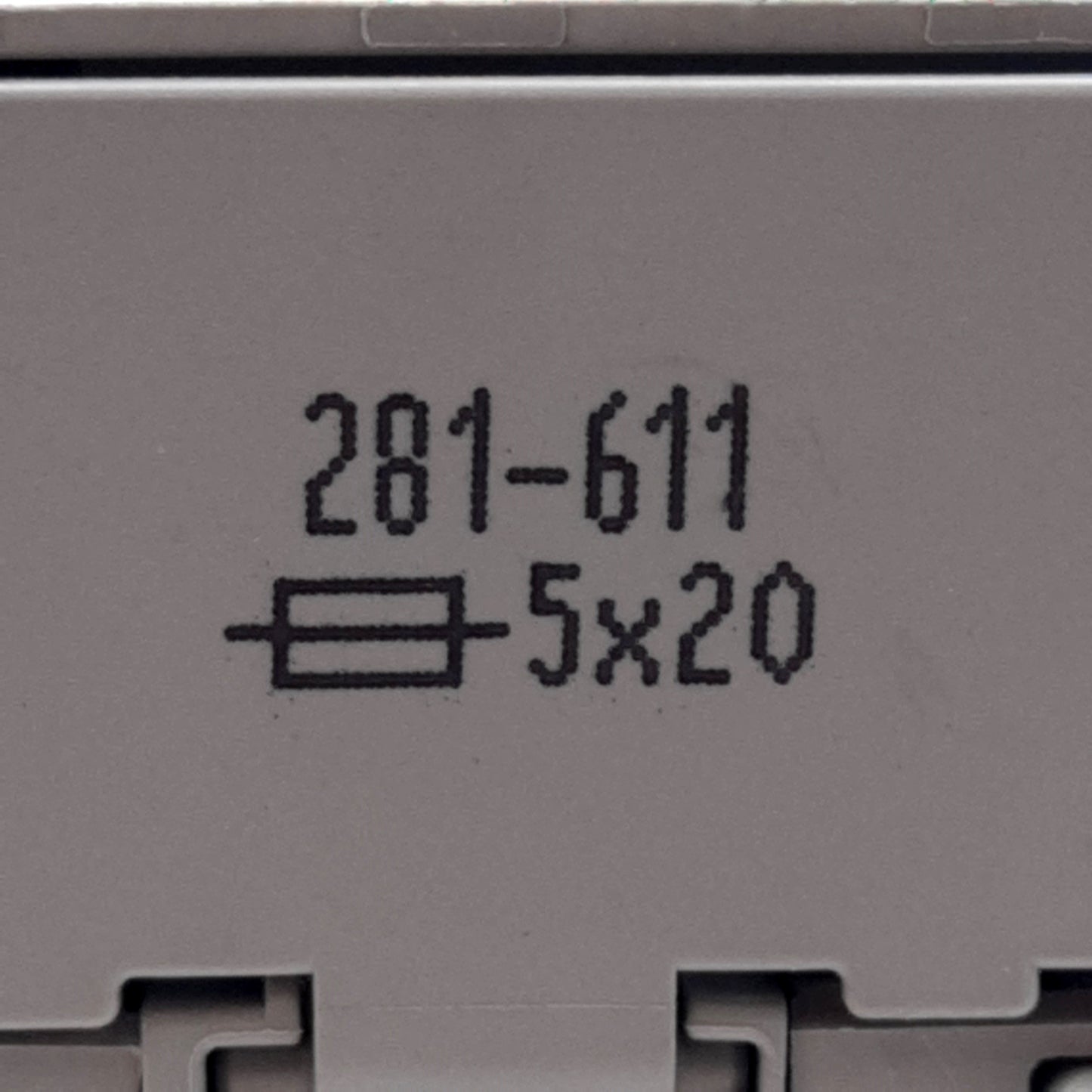 Used Lot of 5 Wago 281-611 Fused Terminal Blocks, 800V 16A, 5x20mm Fuses, DIN Rail