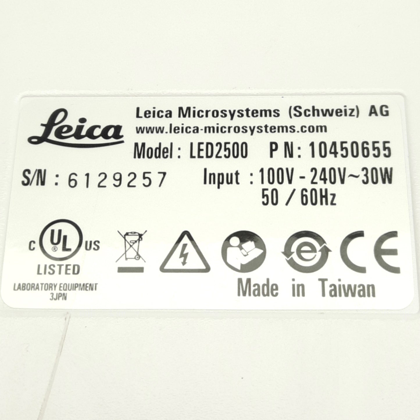 Used Leica LED2500 Trasmitted/Incident Light Base 120VAC *Light Base ONLY*