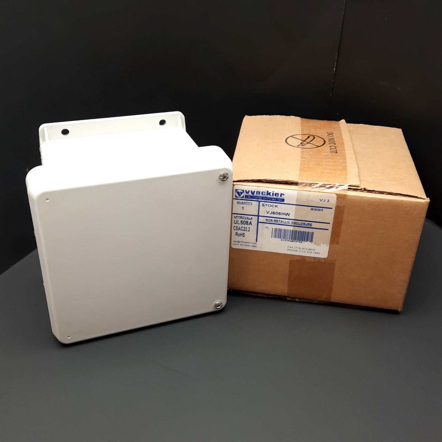 New Vynckier VJ606HW Enclosure, 6 x 6 x 4.64in Interior, NEMA 3, 3R, 4, 4X, 12 & 13