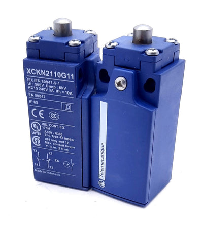 New Lot of 2 Telemecanique XCKN2110G11 Limit Switch N.O./N.C. DPST 3A 240VAC 250VDC