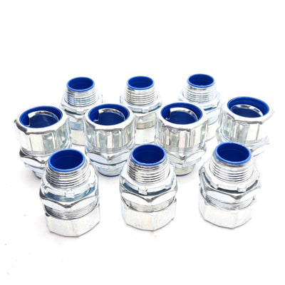 New – Open box Lot of 10 T&B 5334-TB Liquidtight Flexible Metal Conduit Connector, 1in NPT
