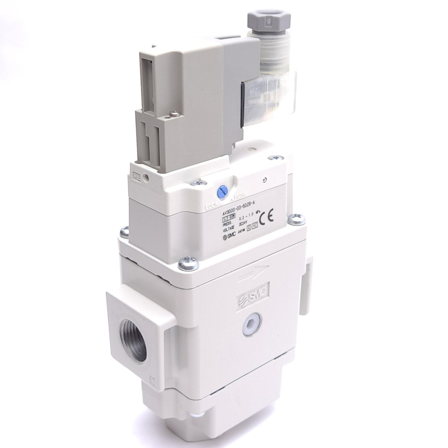 New – Open box SMC AV3000-03-5DZB-A Soft Start-Up Valve, Rc3/8, 0.2-1.0MPa, 24VDC Coil