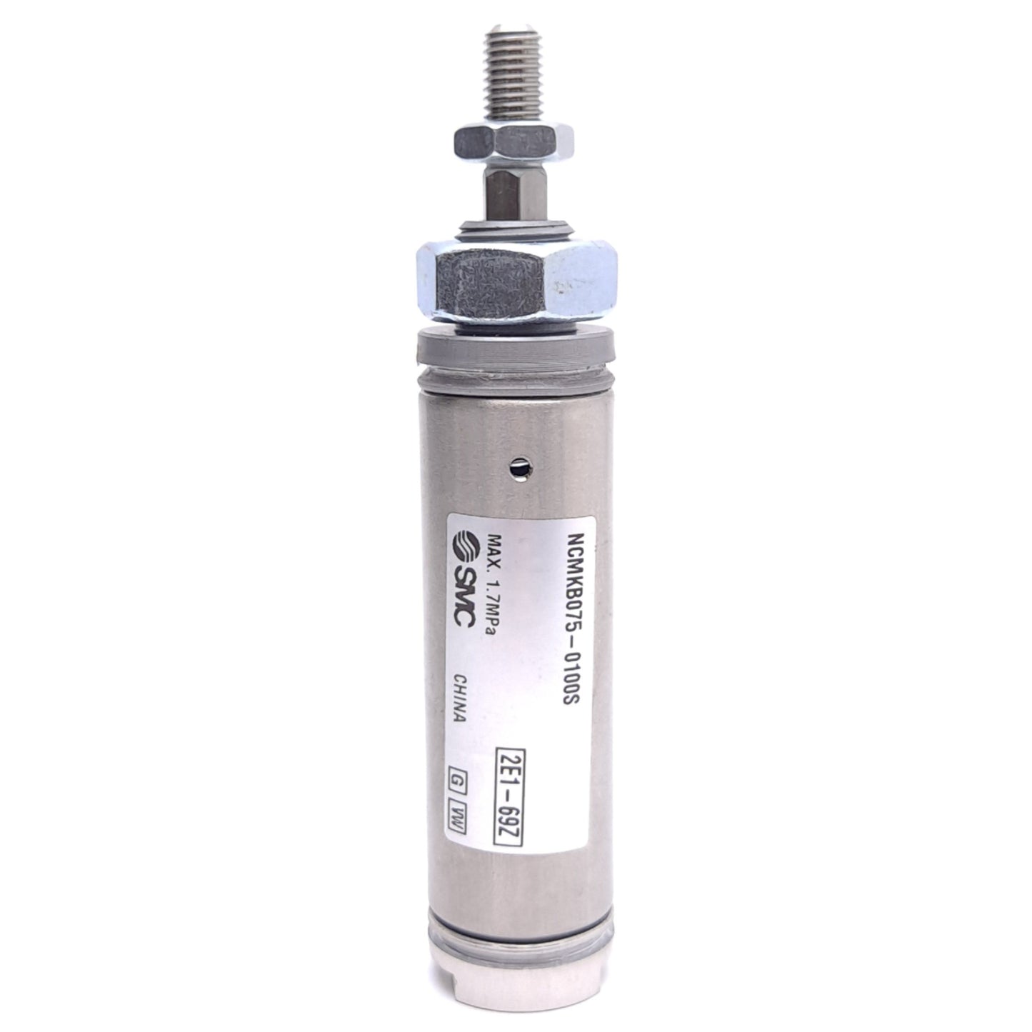 New – Open box SMC NCMKB075-0100S Air Cylinder, ø3/4in Bore, 1in Stroke, 1.7MPa, 1/8in NPT