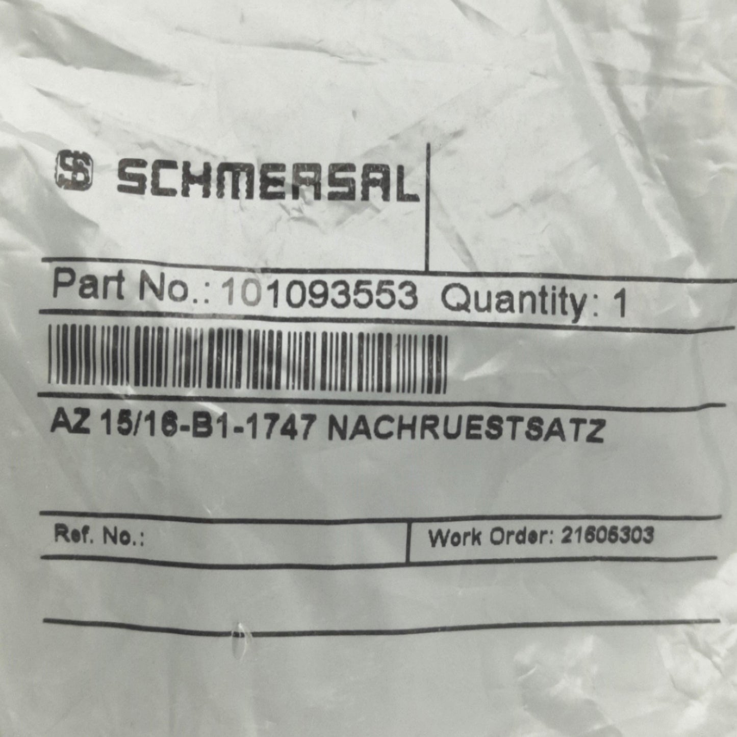 New Schmersal AZ15/16-B1-1747 101093553 Retrofit Kit, Straight Rigid Actuator Key