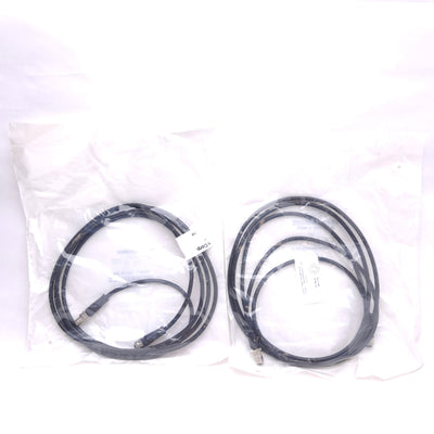 New Lot of 2 Mencom NAN-T-3MFP-2M Cable Cordset, M8 3-Pin Male/Female, 2m Length