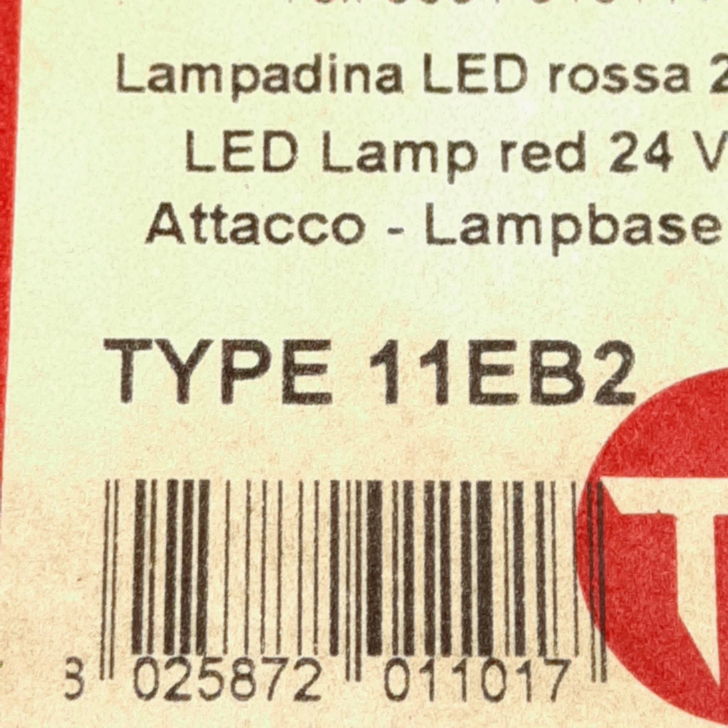 New Texelco 11EB2 Series BA 15D LED Bulb, 360° Diffused, Red, 10 LEDs, 24VAC/DC