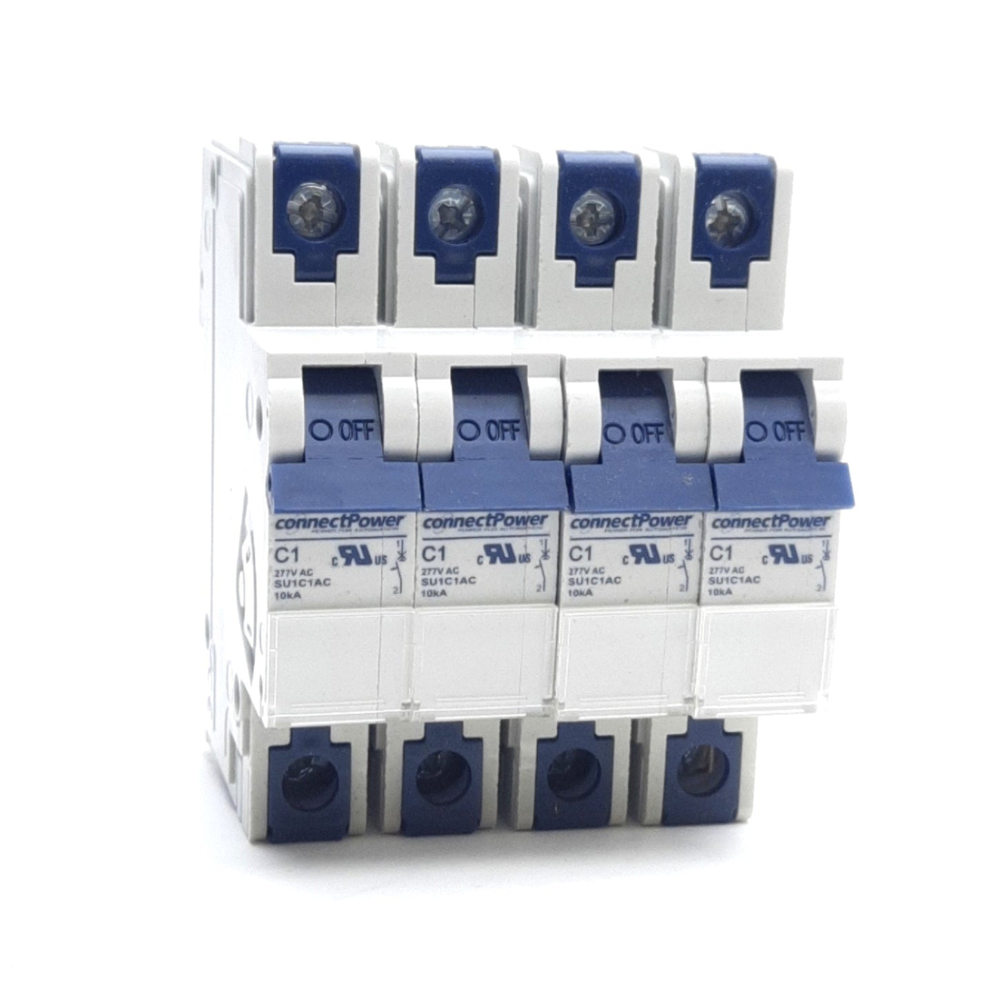 New – Open box Lot of 4 Connect Power SU1C1AC Supplementary Circuit Breakers, 277VAC 1A 1-Pole