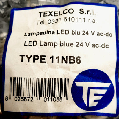 New Texelco 11NB6 Series BA 15D LED Bulb, 360° Diffused, Blue, 10 LEDs, 24VAC/DC