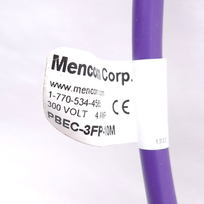 New – Open box Mencom PBEC-3FP-10M Cordset Cable, M12 3-Pin Female to Flying Leads, 10m Length