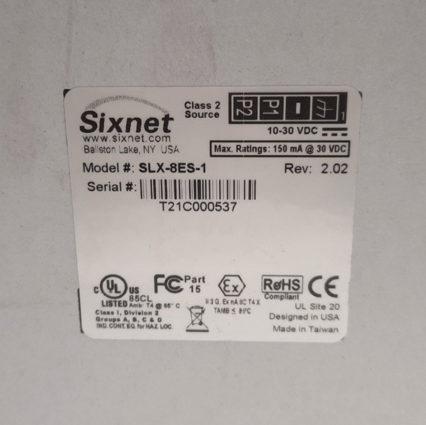 New Red Lion SLX-8ES-1 Sixnet Unmanaged Ethernet Switch, 8-Port RJ45, 10-30VDC 150mA