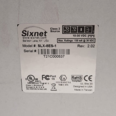 New Red Lion SLX-8ES-1 Sixnet Unmanaged Ethernet Switch, 8-Port RJ45, 10-30VDC 150mA