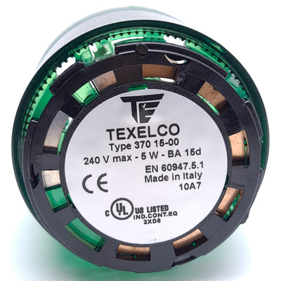 New Texelco Type 370 15-00 Stack Light Module, Steady Green, ø70mm, 12-240V