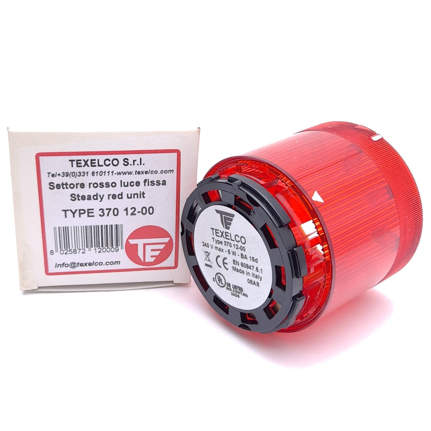 New Texelco Type 370 12-00 Stack Light Module, Steady Red, ø70mm, 12-240V
