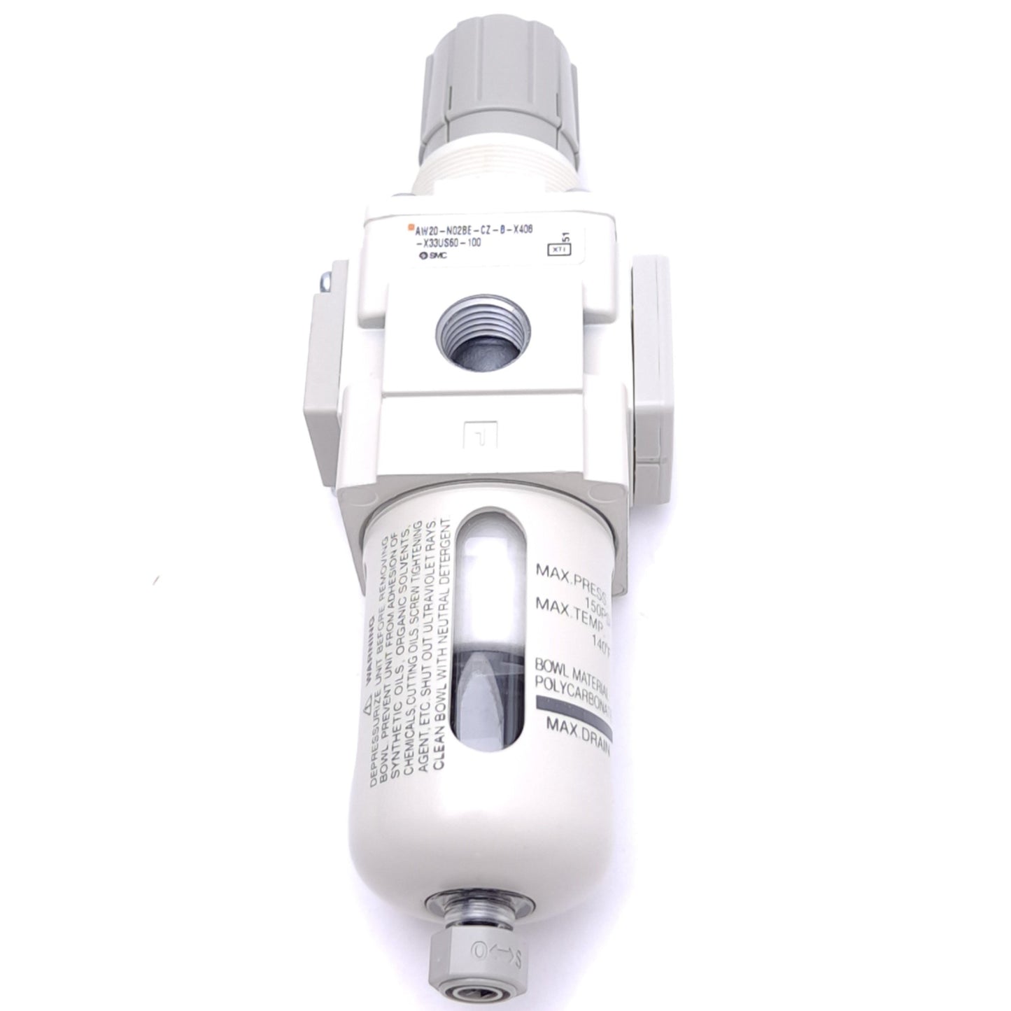 New – Open box SMC AW20-N02BE-CZ-B-X406-X33US60-100 Filter Regulator, 1/4in NPT, 1.0MPa