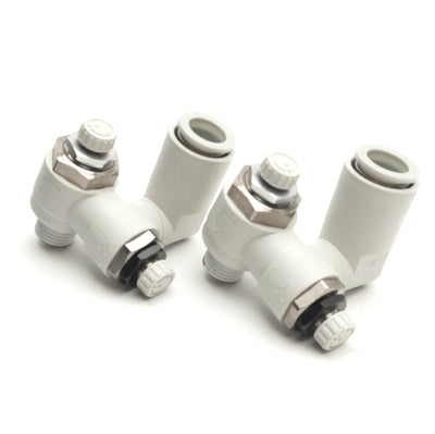 New – Open box Lot of 2 SMC ASD530F-02-12S One Touch Dual Speed Control Fitting R3/8, 12mm P2C