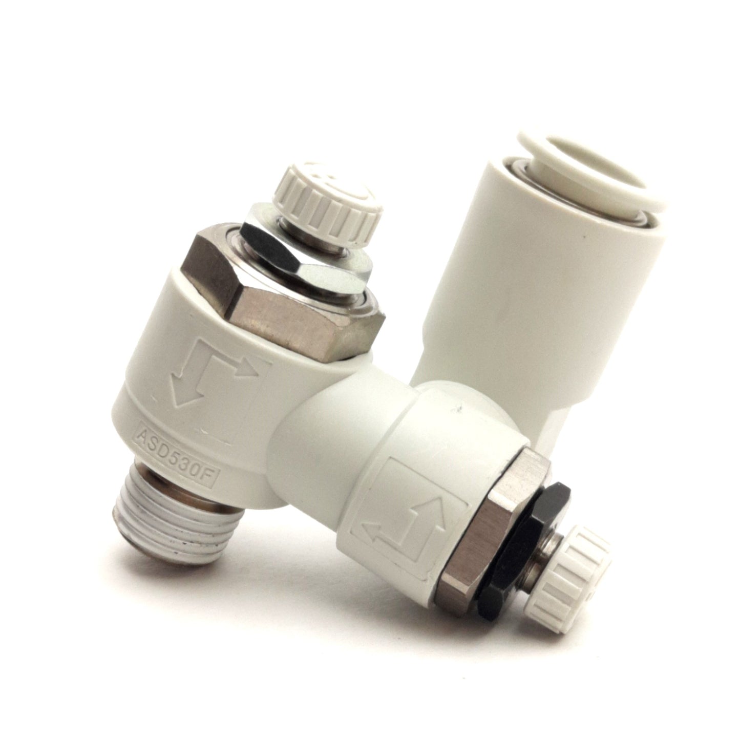 New – Open box Lot of 2 SMC ASD530F-02-12S One Touch Dual Speed Control Fitting R3/8, 12mm P2C