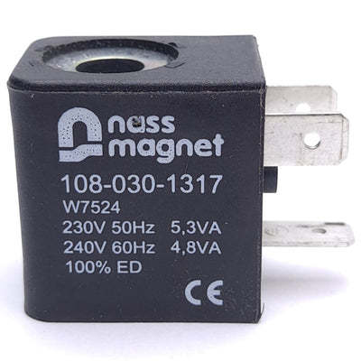 New – Open box Nass Magnet 108-030-1317 Solenoid Coil, 230VAC 50Hz, For Nass Magnet System 8