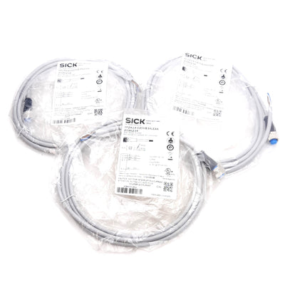 New Lot of 3 SICK YF2A14-020VB3XLEAX Cordset 5-Pin M12 Female, 250VAC/DC 4A, 2m Long