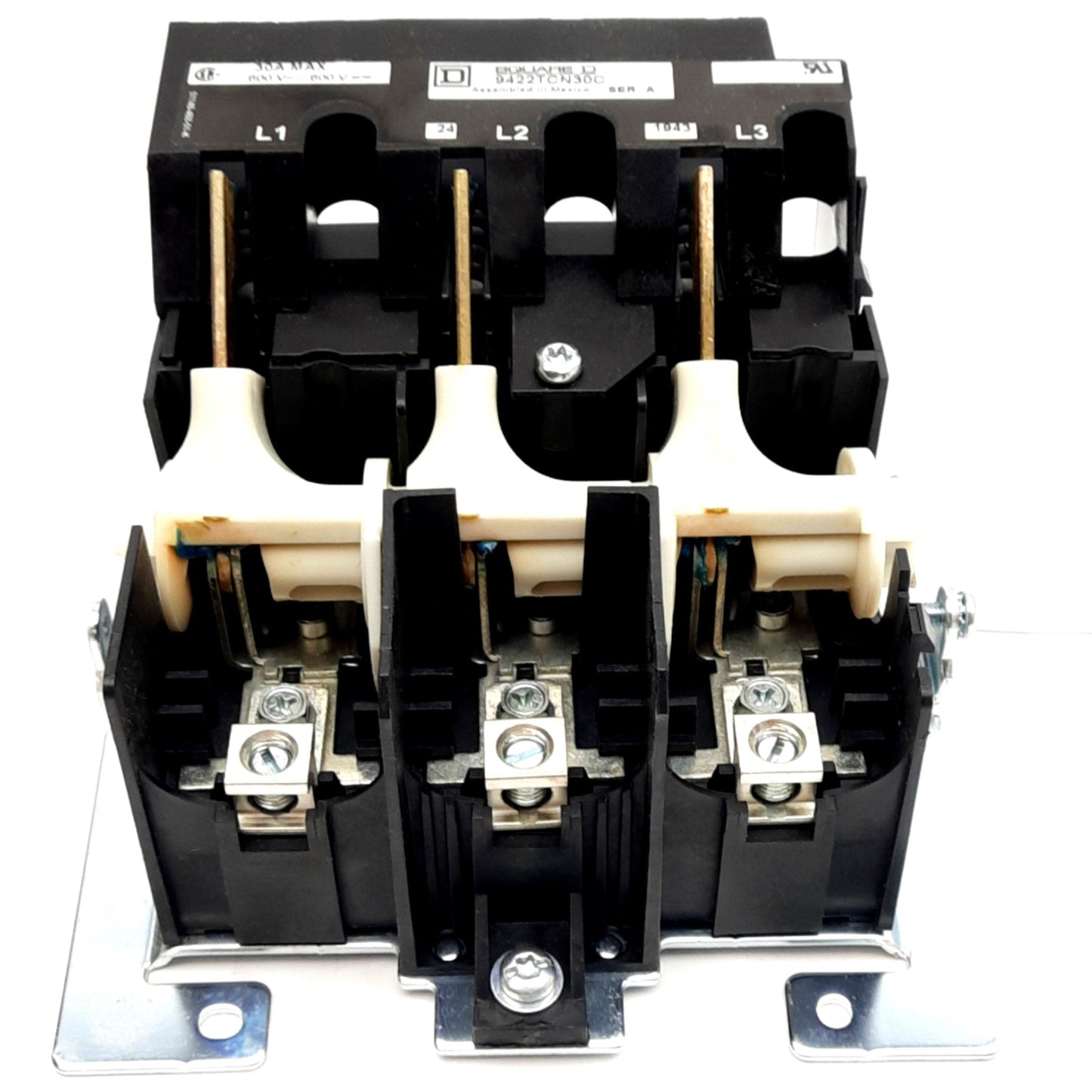 New Square D 9422TCN30C Disconnected Switch, 3-Pole, 600VAC/DC 30A, Flange Mount