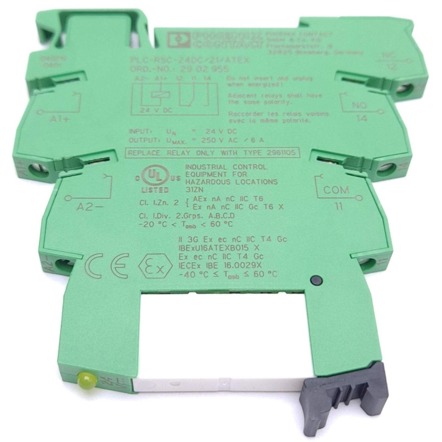 New – Open box Lot of 2 Phoenix Contact PLC-RSC-24DC/21 ATEX 2902955 Relay Module, 24VDC Input