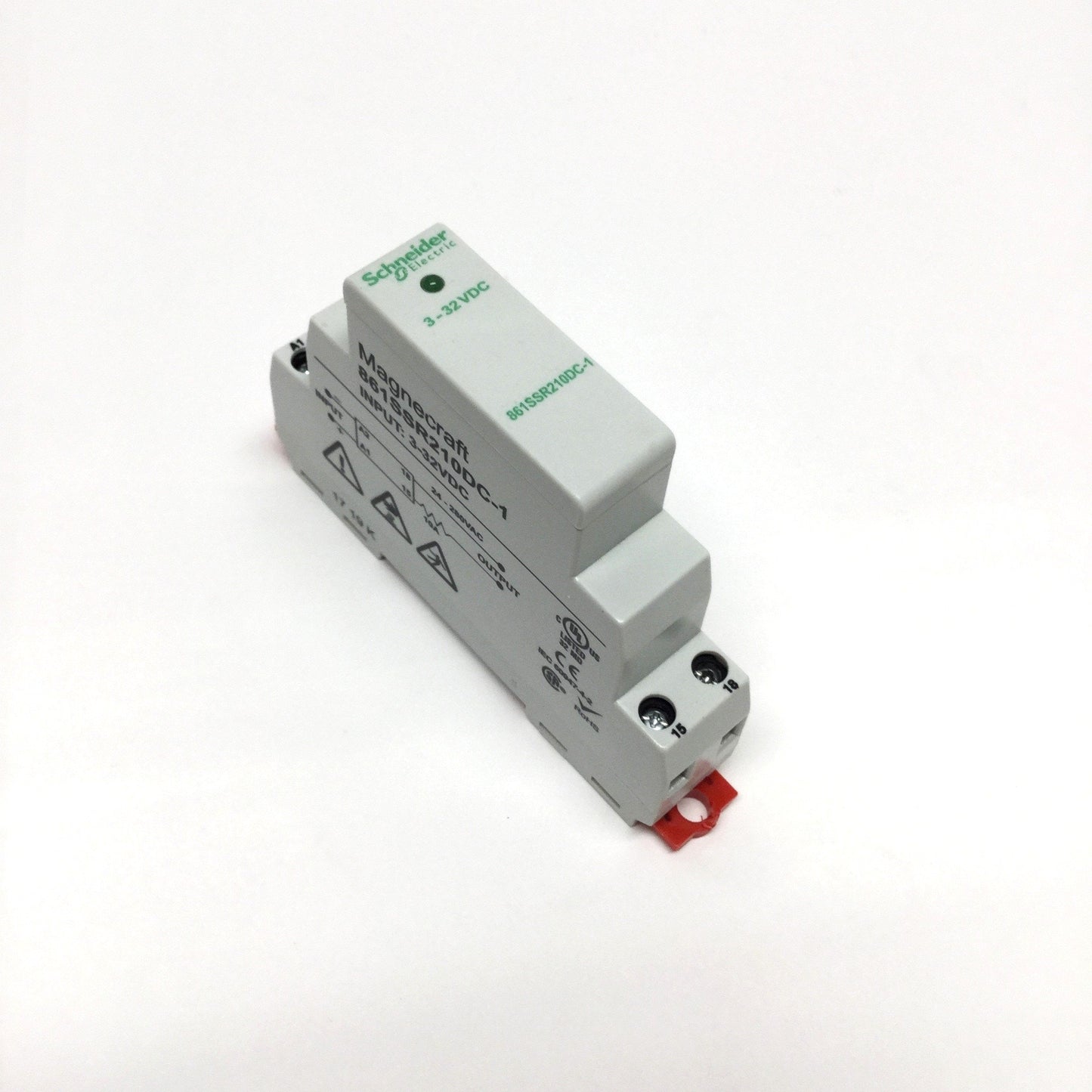 Used Schneider Magnecraft 861SSR210DC-1 Solid State Relay, 3-32VDC Input, 280VAC 10A