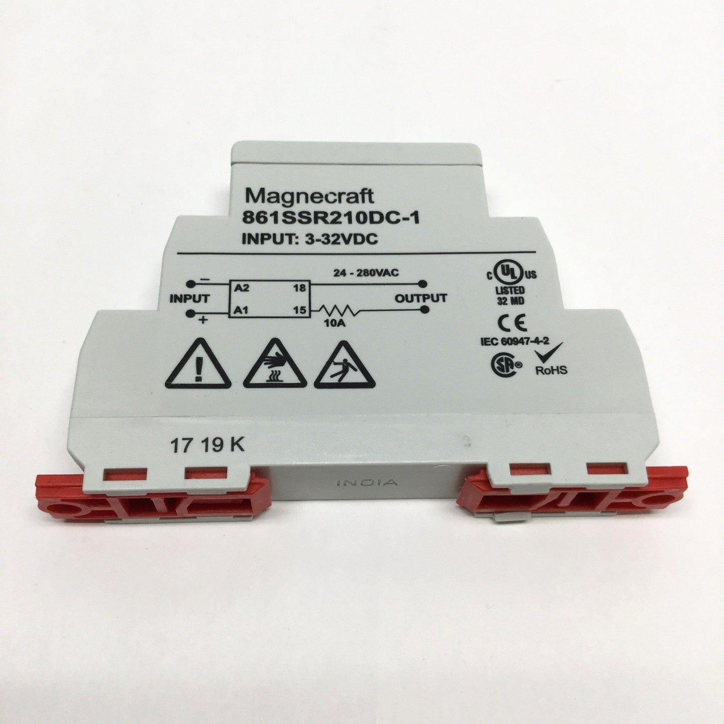 Used Schneider Magnecraft 861SSR210DC-1 Solid State Relay, 3-32VDC Input, 280VAC 10A