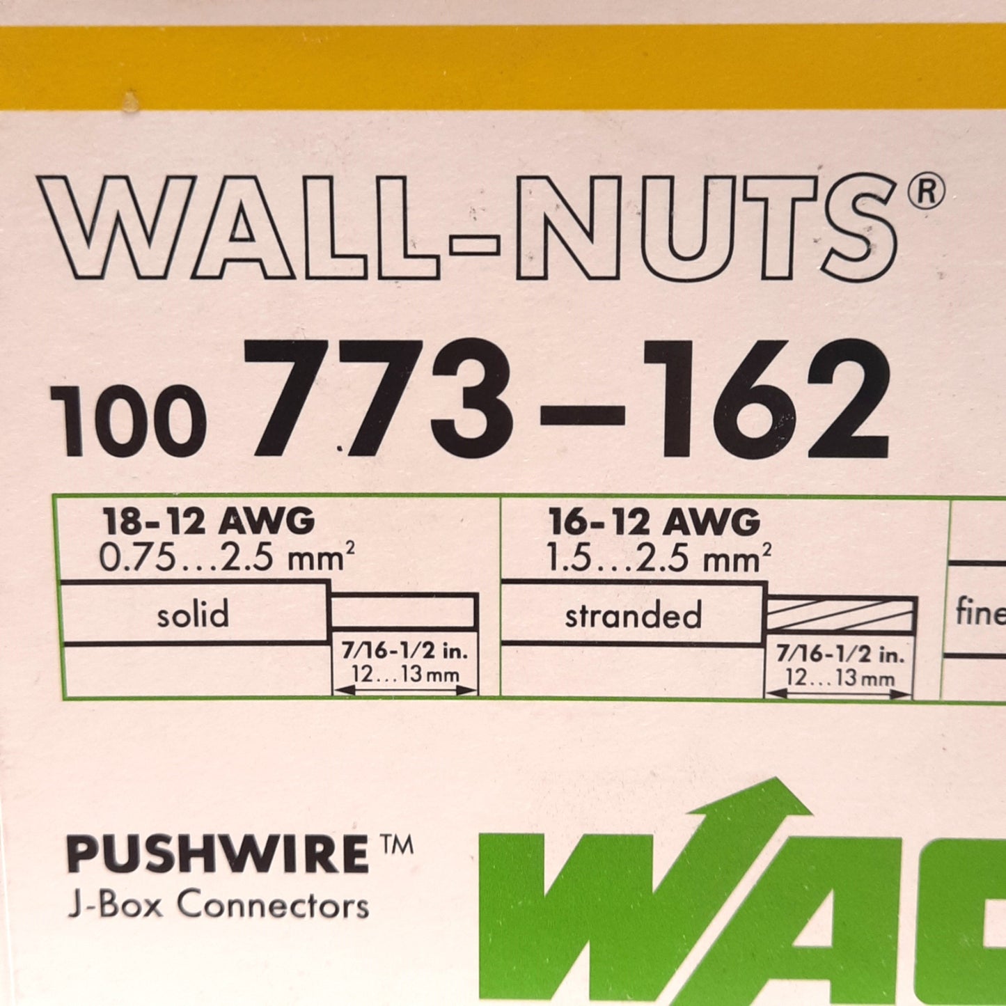 New Lot of 200 Wago 773-162 PUSH WIRE J-Box Connector, 400V 24A, 2.5mm² Conductors
